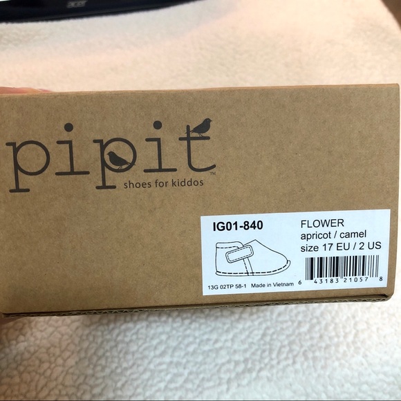 Pipit Suede Flower Apricot Camel Baby Shoes Size 2 - Picture 7 of 10